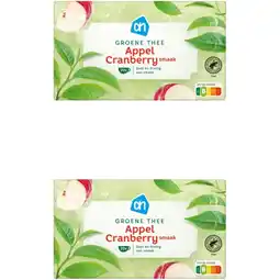 Albert Heijn AH Groene thee appel cranberry 2-pack aanbieding