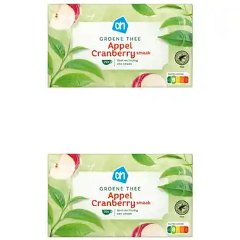 Albert Heijn AH Groene thee appel cranberry 2-pack aanbieding