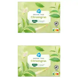 Albert Heijn AH Groene thee citroengras 2-pack aanbieding