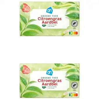 Albert Heijn AH Groene thee citroengras aardbei 2-pack aanbieding