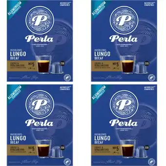 Albert Heijn Perla Huisblends Lungo decaf capsules 4-pack aanbieding