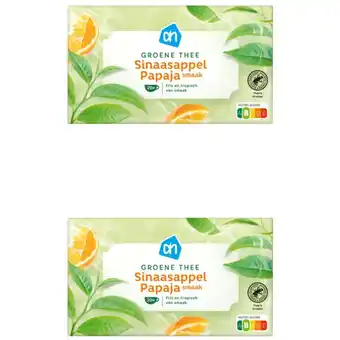 Albert Heijn AH Groene thee sinaasappel & papaya 2-pack aanbieding
