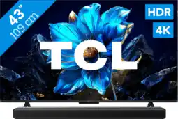 Coolblue TCL 43 QLED P71K 4K (2025) + TCL S45H 2.0 Soundbar aanbieding