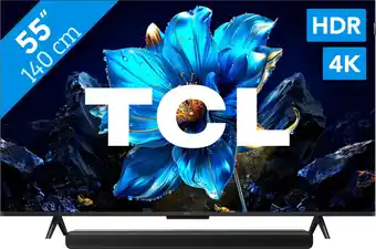 Coolblue TCL 55 QLED P71K 4K (2025) + TCL S45H 2.0 Soundbar aanbieding