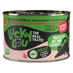 Zooplus 24x 200g Lucky Lou SuperMono² Wild Zwijn kattenvoer nat aanbieding