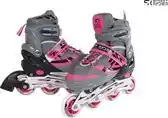 Bol.com Street Rider Inlineskates Junior Aluminium Roze/grijs Mt 35-38 aanbieding