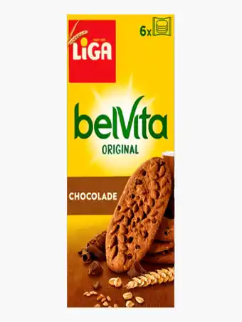 Flink Liga Belvita koekjes chocolade 6 x 50g aanbieding