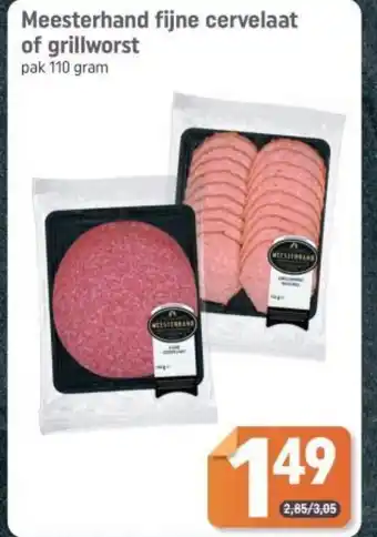Dagwinkel Meesterhand fijne cervelaat of grillworst aanbieding