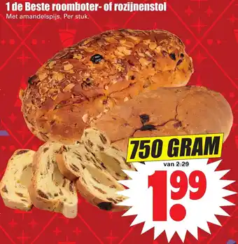 Dirk 1 de Beste Roomboter of Rozijnenstol 750g aanbieding