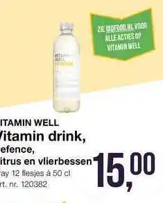 Bidfood Vitamin Well Vitamin Drink, Defence, Citrus En Vlierbessen aanbieding