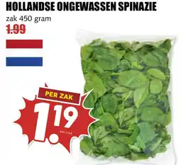 De Boerenschuur Hollandse ongewassen spinazie aanbieding
