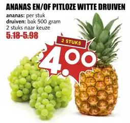 De Boerenschuur Ananas en of pitloze witte druiven aanbieding