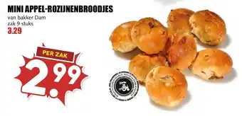 De Boerenschuur Mini appel-rozijnenbroodjes aanbieding