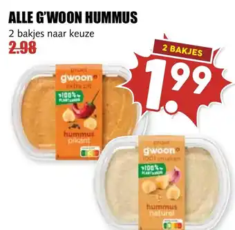 De Boerenschuur Alle g'woon hummus aanbieding