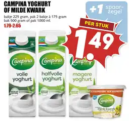 De Boerenschuur Campina yoghurt of milde kwark aanbieding