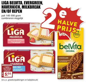 De Boerenschuur Liga belvita, evergreen, haverkick, milkbreak en/of repen aanbieding