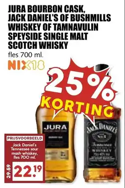 De Boerenschuur Jura bourbon cask, jack daniel's of bushmills whiskey of tamnavulin speyside single malt scotch whisky aanbieding