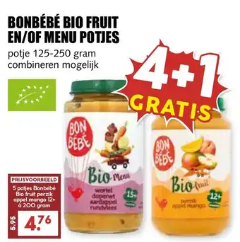 De Boerenschuur Bonbébé bio fruit en/of menu potjes aanbieding