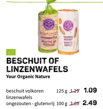 Ekoplaza Beschuit of linzenwafels your organic nature aanbieding