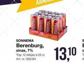 Bidfood Sonnema Berenburg, Sinas aanbieding