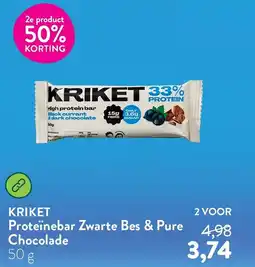 Holland & Barrett KRIKET Proteïnebar Zwarte Bes & Pure Chocolade aanbieding