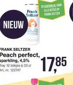 Bidfood Frank Seltzer Peach Perfect, Sparkling aanbieding