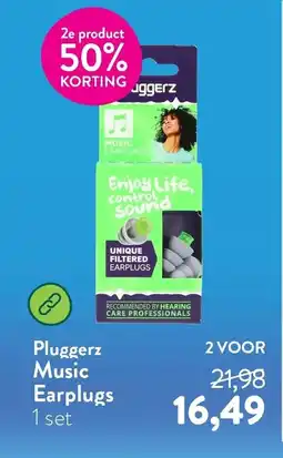 Holland & Barrett Pluggerz Music Earplugs 1 set aanbieding