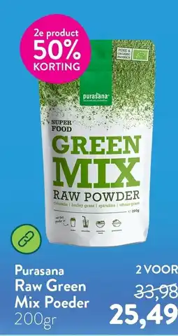 Holland & Barrett Purasana Raw Green Mix Poeder aanbieding