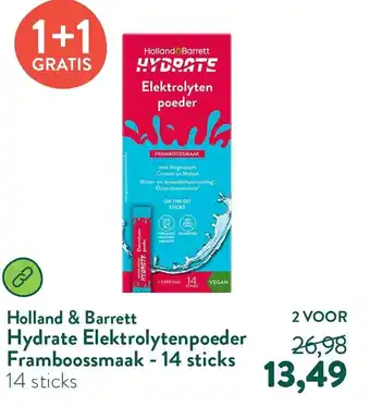 Holland & Barrett Holland & Barrett Hydrate Elektrolytenpoeder Framboossmaak aanbieding