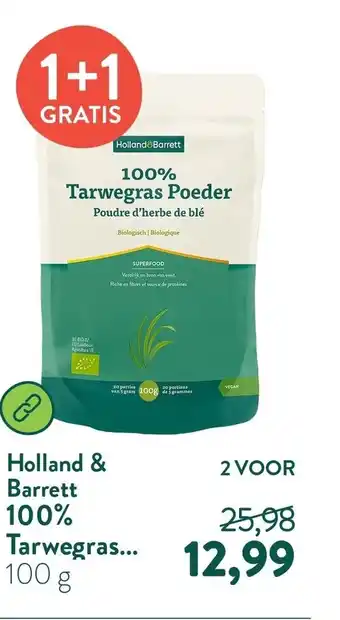 Holland & Barrett Holland & Barrett 100% Tarwegras aanbieding