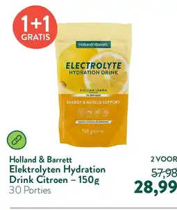 Holland & Barrett Holland & Barrett Elektrolyten Hydration Drink Citroen aanbieding
