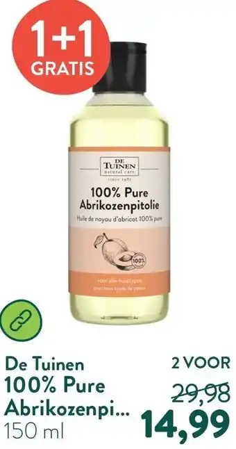 Holland & Barrett De Tuinen 100% Pure Abrikozenpi aanbieding