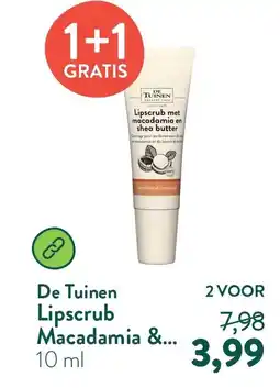 Holland & Barrett De Tuinen Lipscrub macadamia aanbieding