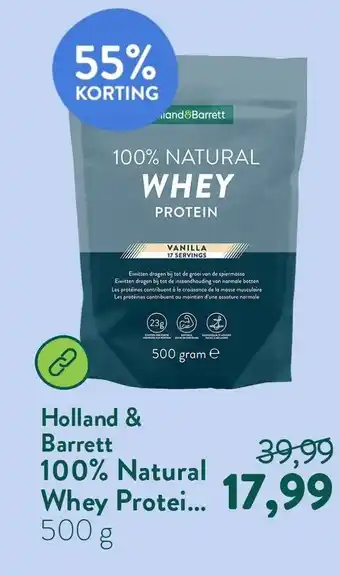 Holland & Barrett Holland & Barrett 100% Natural Whey Protein aanbieding