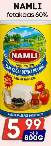 Özbaktat Supermarkt NAMLI fetakaas 60% aanbieding