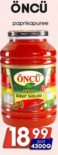 Özbaktat Supermarkt ÖNCÜ paprikapuree aanbieding