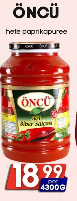 Özbaktat Supermarkt ÖNCÜ hete paprikapuree aanbieding