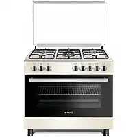Bol.com Wiggo WO-E905R(CX) - Serie 5 - 90 cm - 5 kookzones - Gasfornuis - Créme Rvs aanbieding