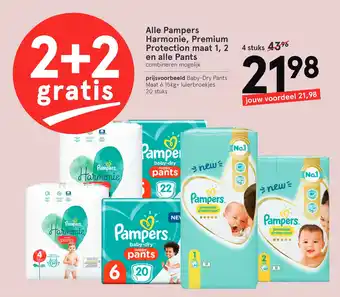 Etos Alle Pampers Harmonie, Premium Protection maat 1, 2 en alle Pants aanbieding