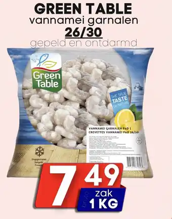 Özbaktat Supermarkt Green table vannamei garnalen aanbieding