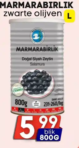 Özbaktat Supermarkt MARMARABIRLIK zwarte olijven L aanbieding