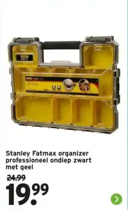 GAMMA Stanley Fatmax organizer professioneel ondiep zwart met geel aanbieding