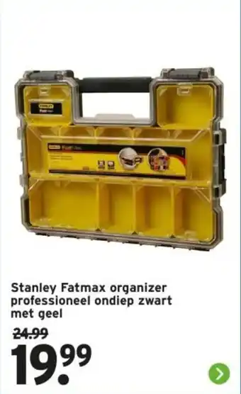 GAMMA Stanley Fatmax organizer professioneel ondiep zwart met geel aanbieding