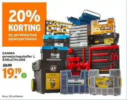 GAMMA Gamma gereedschapskoffer L aanbieding