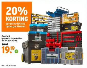 GAMMA Gamma gereedschapskoffer L aanbieding