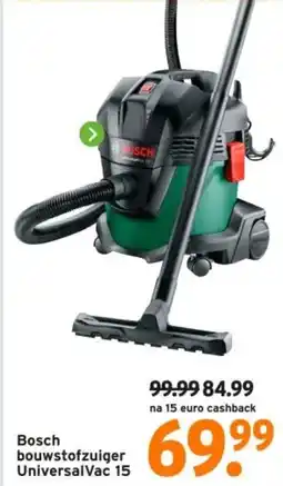 GAMMA Bosch bouwstofzuiger UniversalVac 15 aanbieding