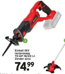 GAMMA Einhell 18V reciprozaag TE-AP 18/22 LI Zonder accu aanbieding