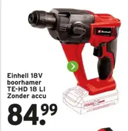 GAMMA Einhell 18V boorhamer TE-HD 18 LI Zonder accu aanbieding