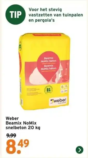 GAMMA Weber Beamix NoMix snelbeton aanbieding
