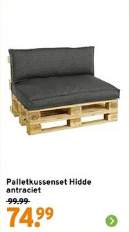 GAMMA Palletkussenset Hidde antraciet aanbieding